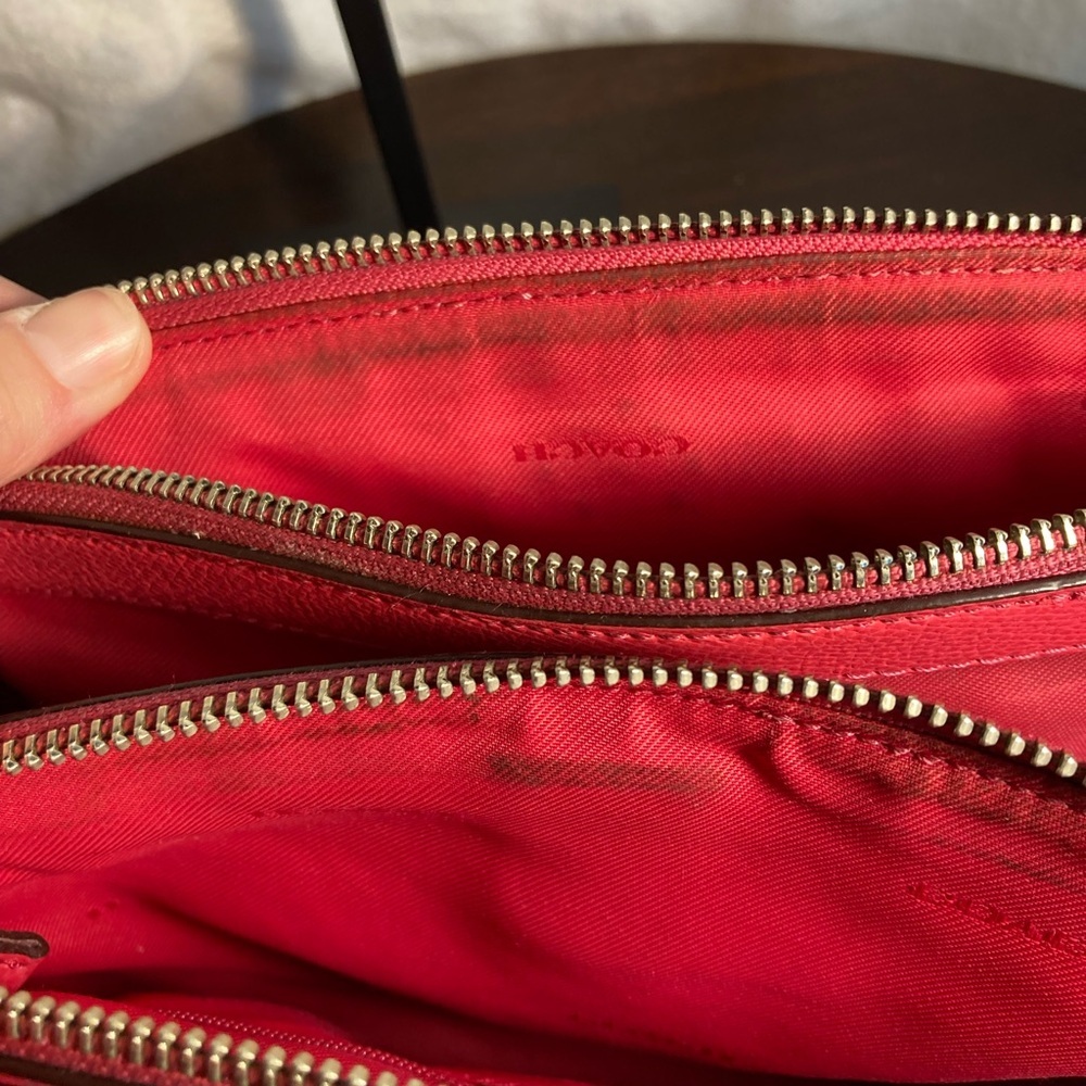 COACH PINK LEATHER SATCHEL TOTE SHOULDERBAG - Picture 9 of 13